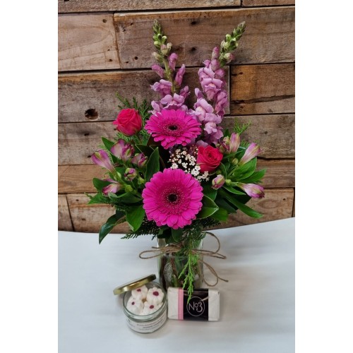 Mason Jar Posy with optional shower steamers & soap